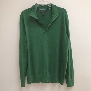 Banana Republic Zip Collared Green Sweater Size XL